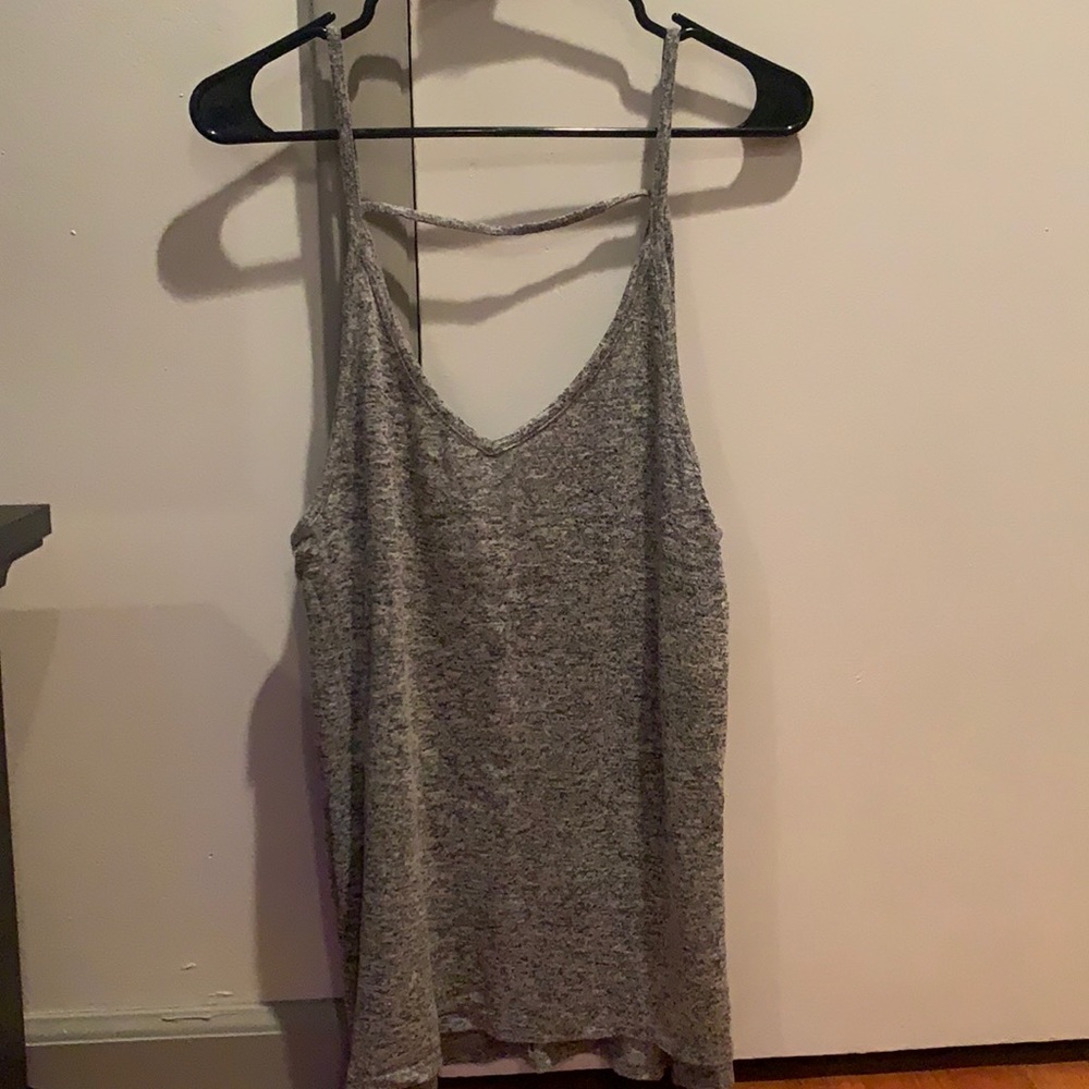 Low cut gray tank top